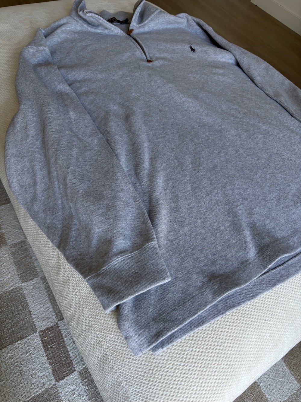 Polo by Ralph Lauren Light Gray Half-Zip Pullover Sweater - Picture 5 of 7